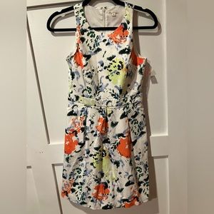 Women's GAP Size 2 Petite Sun Dress Fit & Flare Sleeveless Knee Length Floral